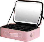 Organizador de maquillaje portátil con espejo LED