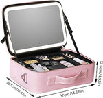 Organizador de maquillaje portátil con espejo LED