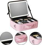 Organizador de maquillaje portátil con espejo LED